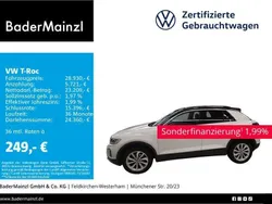 Pure white/schwarz Gebraucht 2023 VW T-Roc Life SUV | 28.930 € (Etwas zu teuer)