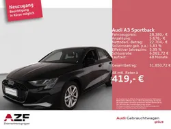 Schwarz Gebraucht 2025 Audi A3 Sportback Advanced Limousine | 28.380 € (Guter Preis)
