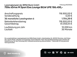 Black sapphire (schwarz) Gebraucht 2024 BMW 750e M Sport Limousine | 118.900 € (Guter Preis)