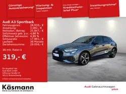 Grau Gebraucht 2022 Audi A3 Sportback Ambiente Limousine | 28.930 € (Etwas zu teuer)