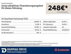 Schwarz Gebraucht 2022 Audi A3 Sportback Advanced Limousine | 26.690 € (Guter Preis)