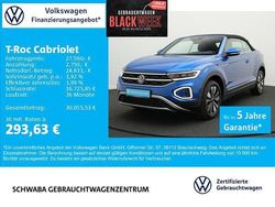 Ravennablau metallic/schwarz Gebraucht 2024 VW T-Roc Cabriolet Move Cabrio | 26.980 € (Fairer Preis)