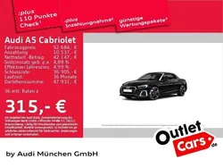 Mythosschwarz metallic Gebraucht 2023 Audi A5 Cabriolet S-Line Cabrio | 55.112 € (Teuer)