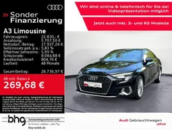 Brillantschwarz Gebraucht 2021 Audi A3 Ambiente Limousine | 22.830 € (Etwas zu teuer)