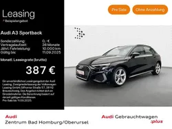 Mythosschwarz metallic Gebraucht 2024 Audi A3 Sportback e-tron S-Line Limousine | 36.690 € (Teuer)