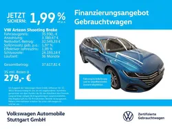 Eisvogelblau metallic Gebraucht 2024 VW Arteon R-line Kombi | 35.930 € (Fairer Preis)