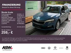 Blau Gebraucht 2021 Skoda Scala Clever Kleinwagen | 18.830 € (Etwas zu teuer)