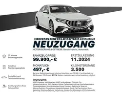 Opalithweiss Gebraucht 2024 Mercedes E53 AMG AMG Limousine | 99.900 €