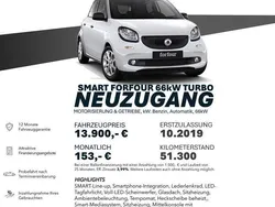 Weiß Gebraucht 2019 Smart ForFour Limousine | 13.900 € (Fairer Preis)