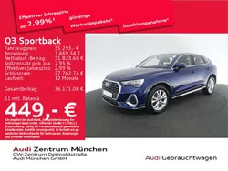Navarrablau metallic Gebraucht 2022 Audi Q3 S-Line SUV | 35.293 € (Guter Preis)