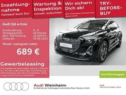 Schwarz (mythosschwarz metallic) Gebraucht 2024 Audi Q4 e-tron S-Line SUV | 59.491 €