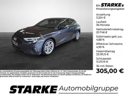 Grau (manhattangrau metallic) Gebraucht 2022 Audi A3 Sportback Basis Limousine | 23.970 € (Fairer Preis)
