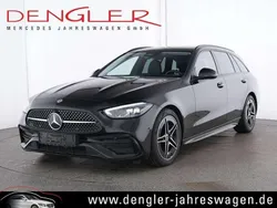 Obsidianschwarz metallic Gebraucht 2024 Mercedes C180 AMG line Kombi | 36.590 € (Fairer Preis)