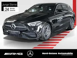 Metalliclack obsidianschwarz Gebraucht 2024 Mercedes C220 AMG Kombi | 39.990 € (Superpreis)