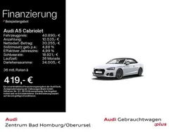Gletscherweiß metallic/verdeck Gebraucht 2021 Audi A5 Cabriolet S-Line Cabrio | 40.890 € (Etwas zu teuer)