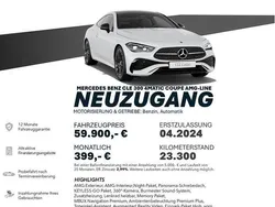 Opalithweiss metalliclack Gebraucht 2024 Mercedes CLE300 AMG line Coupé | 59.900 € (Guter Preis)
