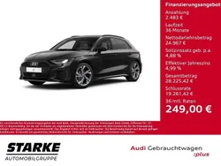 Mythosschwarz metallic Gebraucht 2023 Audi A3 Sportback S-Line Limousine | 27.450 € (Fairer Preis)