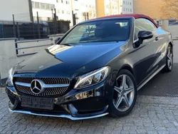 Obsidianschwarz metalliclack Gebraucht 2017 Mercedes C180 AMG line Cabrio | 23.990 € (Fairer Preis)
