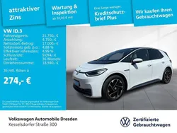 Gletscherweiß metallic/schwarz Gebraucht 2020 VW ID.3 Kleinwagen | 21.750 € (Etwas zu teuer)