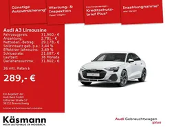 Gletscherweiß metallic Gebraucht 2024 Audi A3 S-Line Limousine | 31.960 € (Teuer)
