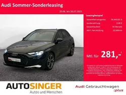 Schwarz (mythosschwarz metallic) Gebraucht 2024 Audi A3 Sportback Advanced Plus Limousine | 37.860 € (Etwas zu teuer)