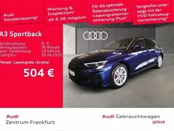Navarrablau metallic Gebraucht 2024 Audi A3 Sportback e-tron S-Line Limousine | 40.950 € (Teuer)