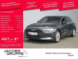 Grau Gebraucht 2024 Audi A3 Sportback Advanced Limousine | 35.480 € (Fairer Preis)