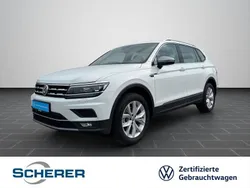 Pure white (metallic) Gebraucht 2021 VW Tiguan Allspace Highline SUV | 28.470 € (Guter Preis)