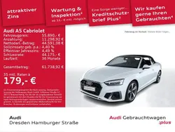 Gletscherweiß metallic/verdeck Gebraucht 2024 Audi A5 Cabriolet S-Line Cabrio | 55.890 € (Etwas zu teuer)