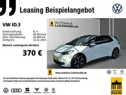 Gletscherweiß metallic schwarz Gebraucht 2023 VW ID.3 Pro Kleinwagen | 30.444 € (Etwas zu teuer)