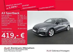 Daytonagrau perleffekt Gebraucht 2023 Audi A3 Sportback e-tron S-Line Limousine | 35.969 € (Teuer)