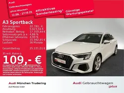 Gletscherweiß metallic Gebraucht 2023 Audi A3 S-Line | 22.783 € (Guter Preis)