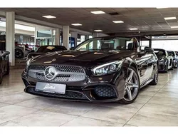 Obsidian black metallic pain Gebraucht 2020 Mercedes SL500 AMG line Cabrio | 86.990 € (Teuer)
