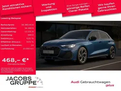 Blau Gebraucht 2024 Audi A3 Sportback S-Line Limousine | 36.380 € (Fairer Preis)
