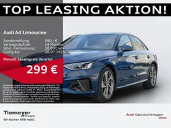Ascariblau metallic Gebraucht 2024 Audi A4 S-Line Limousine | 37.510 € (Fairer Preis)