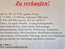 Schwarz Gebraucht 2006 Audi A3 S-Line Coupé | 7.999 € (Etwas zu teuer)