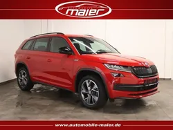 Velvet rot Gebraucht 2021 Skoda Kodiaq SportLine SUV | 31.900 € (Etwas zu teuer)