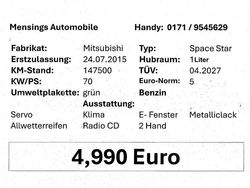Blau Gebraucht 2015 Mitsubishi Space Star Kleinwagen | 4.990 €