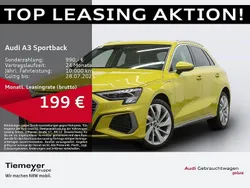 Gelb Gebraucht 2024 Audi A3 Sportback e-tron S-Line Limousine | 33.610 € (Fairer Preis)