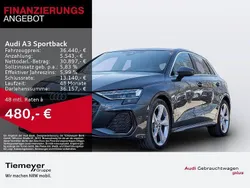 Grau Gebraucht 2024 Audi A3 Sportback S-Line Limousine | 36.440 € (Superpreis)