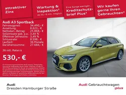 Gelb Gebraucht 2024 Audi A3 Sportback S-Line Limousine | 34.490 € (Fairer Preis)