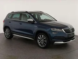 Lava blau metallic Gebraucht 2021 Skoda Karoq Scout 4x4 SUV | 28.895 € (Fairer Preis)