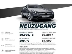 Grau Gebraucht 2017 Mercedes SLC200 AMG line Cabrio | 30.900 € (Fairer Preis)