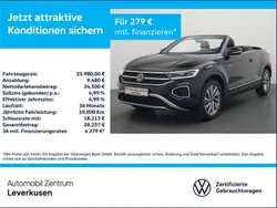 Schwarz Gebraucht 2024 VW T-Roc Cabriolet Goal Cabrio | 33.980 € (Fairer Preis)