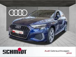 Navarrablau metallic Gebraucht 2023 Audi A3 Sportback e-tron S-Line Limousine | 40.840 €