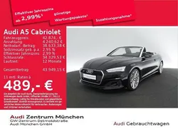 Mythosschwarz metallic Gebraucht 2022 Audi A5 Cabriolet Basis Cabrio | 41.885 € (Etwas zu teuer)