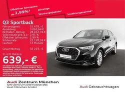 Mythosschwarz metallic Gebraucht 2022 Audi Q3 Sportback SUV | 29.888 € (Superpreis)