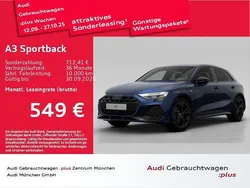 Navarrablau metallic Neu 2025 Audi A3 Sportback e-tron S-Line Limousine | 46.149 € (Fairer Preis)