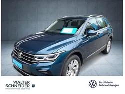 Nightshade blue metallic (metallic) Gebraucht 2021 VW Tiguan Elegance SUV | 29.650 € (Fairer Preis)