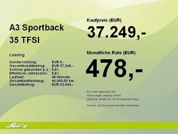 Schwarz Neu 2025 Audi A3 Sportback S-Line Limousine | 37.249 € (Guter Preis)